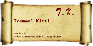 Tremmel Kitti névjegykártya